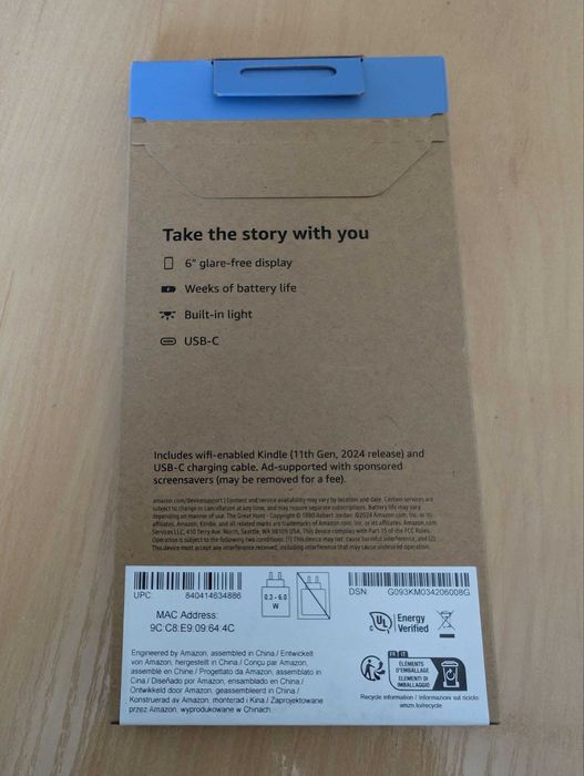 Amazon Kindle Basic 2024, 11-е поколение, 6”, matcha или черный