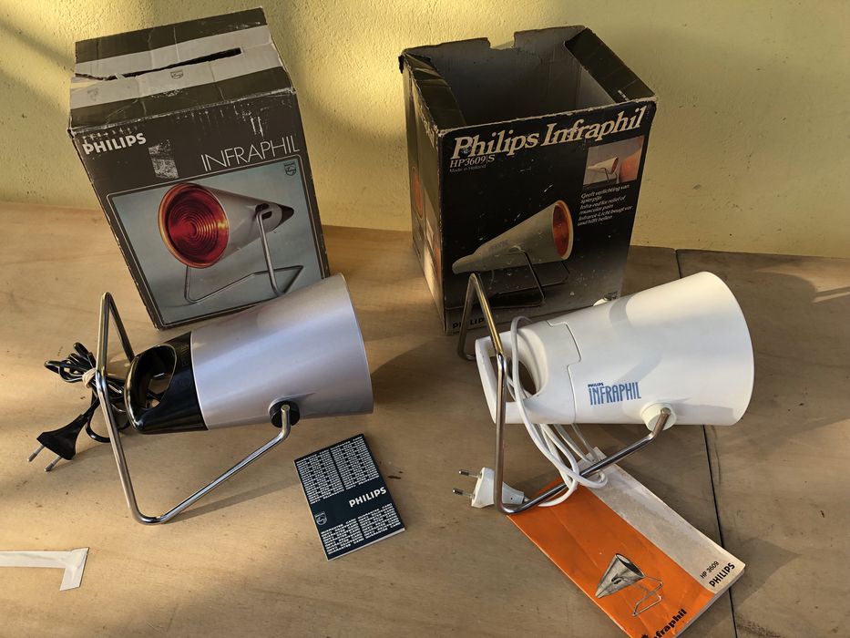 Инфрачервена лампа-2бр. Philips-infraphil-Терапия,Синузит,Настинки