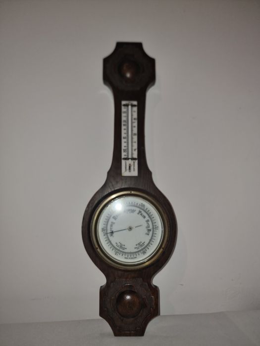 Barometru mural vintage Made in England cu termometru