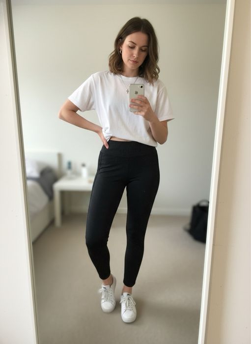 Adidas Colanți negri retro talie înaltă, mărimea L