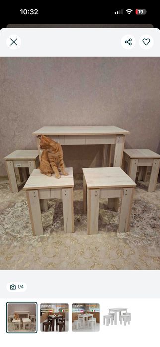 Куханный стол и стулья AIKO в отличном состоянии