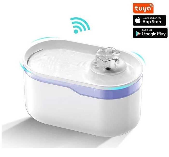 Dispenser automat apa animale tip fantana, Aplicatie Tuya, 2.8L