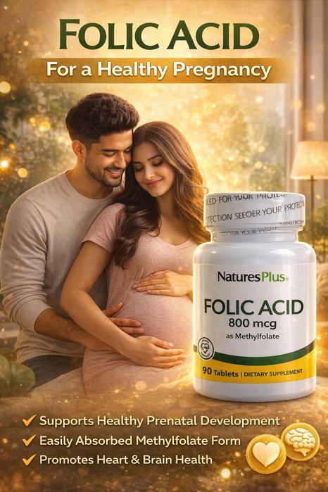 Фолиевая кислота (метилфолат), Folic Acid, Nature's Plus
800 мкг.90 та