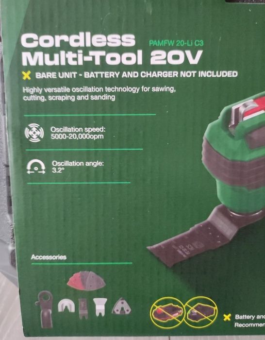 Unealta multifunctionala Parkside pe acumulator de 20 V