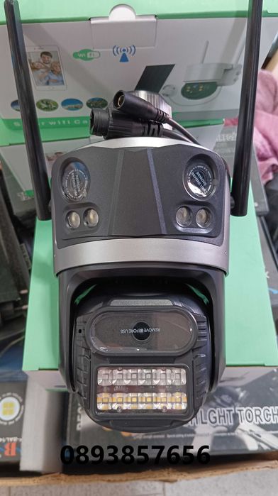 Тройна IP камера WiFi приложение iCSee безжична камера 12MP