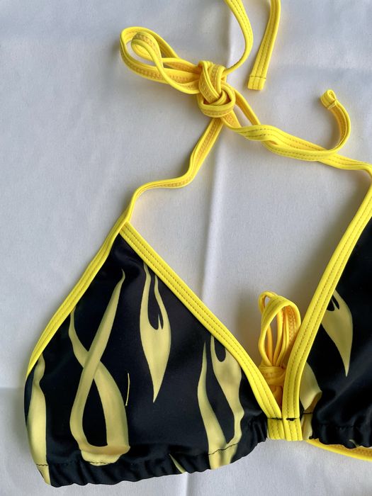 Bikini set alb galben flacara Marime S