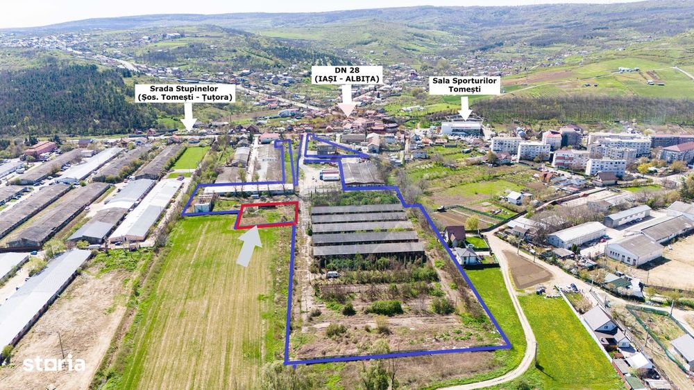 Teren industrial de vânzare, 987mp Tomești - Iași - Str. Stupinelor