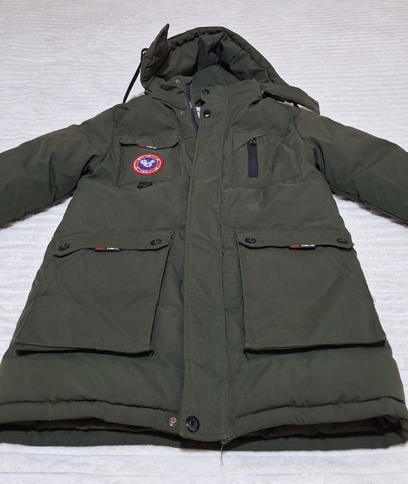 Зимняя хаки куртка 10-11 лет