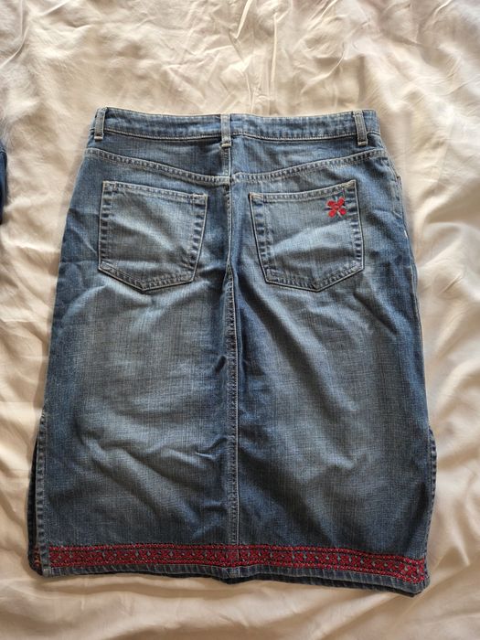 Lot 5 piese blugi damă M-L / 38-42: 2 Geci denim, Blugi, Fustă, Pantaloni scurți