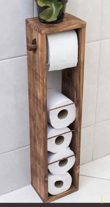 Suport Hartie Igienica Lemn Rustic