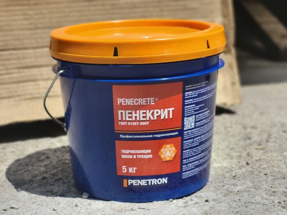 Пенекрит Гидроизоляция для трещин швов стыков вводов коммуникации 5 кг