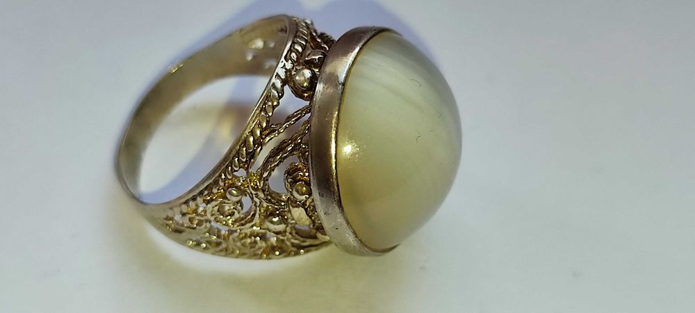 Стильное серебряное кольцо с натуральным камнем АГАТ