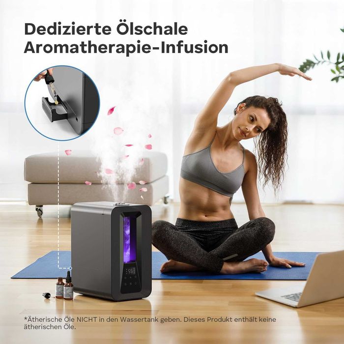 Umidificator AROEVE si aroma diffuser, rezervor 5l, nou!