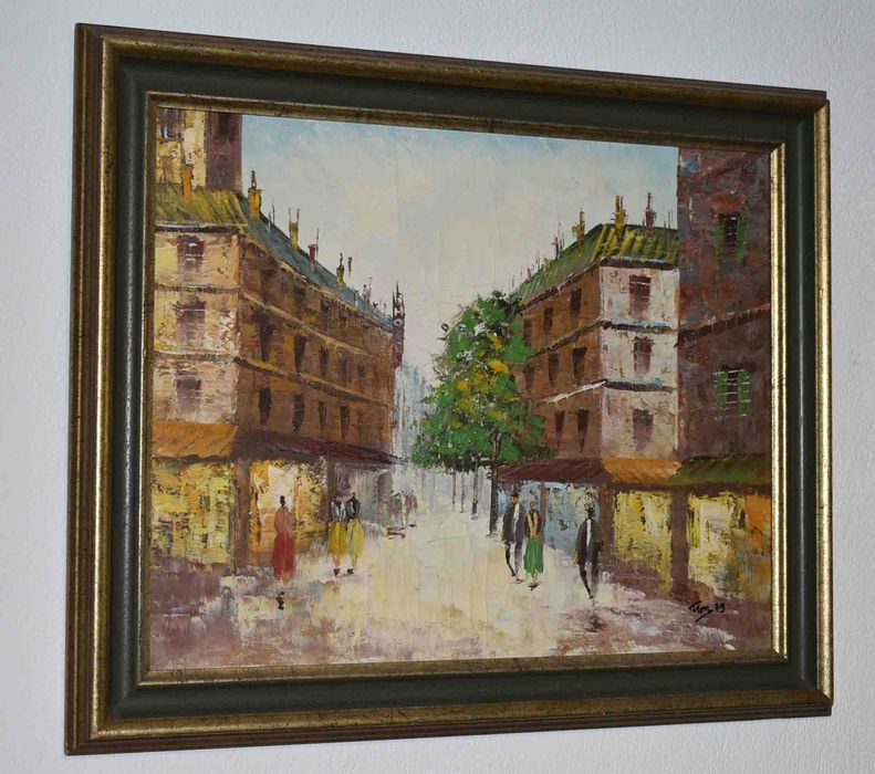 Стара авторска картина масло върху платно 1979 г.