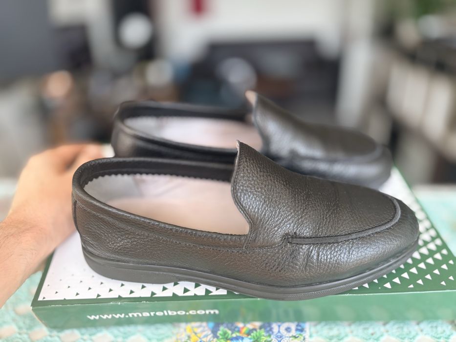 Mocasini bărbați Marelbo (Cod 980-1 Negru), Piele Naturală, Mărimea 41 - Ca Noi