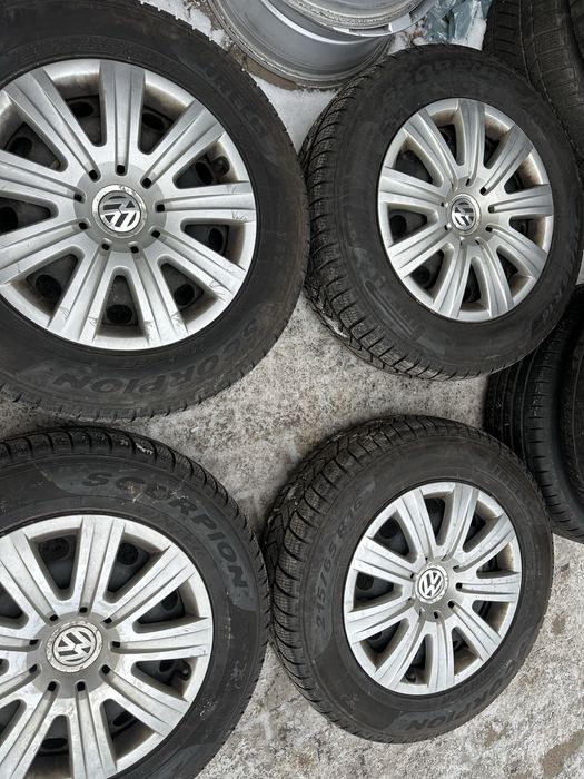 Set jante otel pe 16 originale vw Tiguan  cu cauciucuri 215/6516 Pire