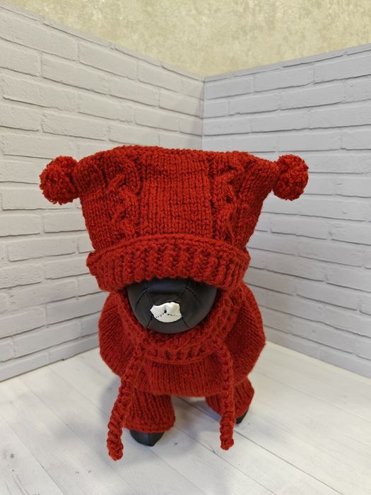 Комплект свитер+шапка для собак