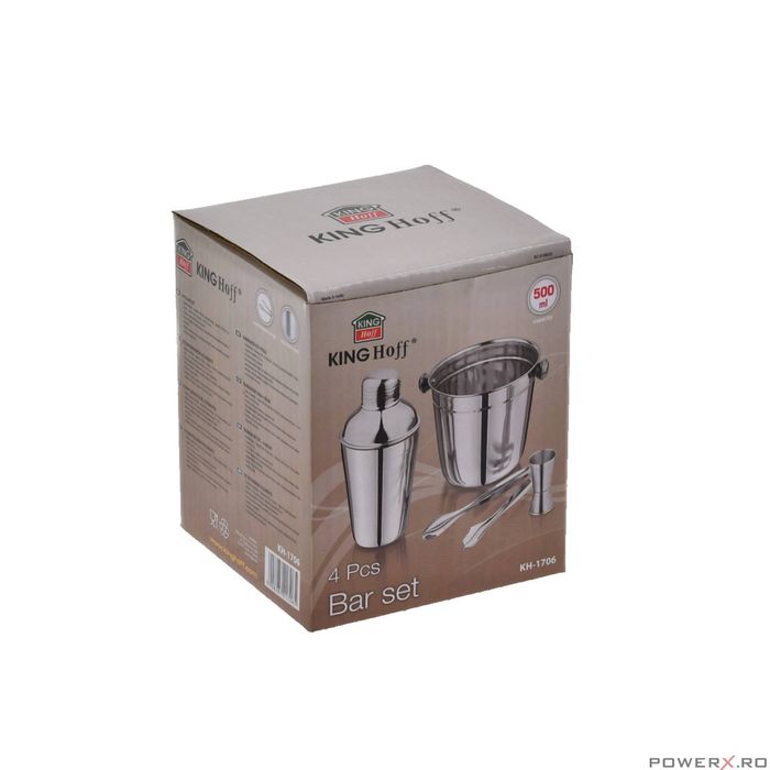 Set ustensile barman, 4 elemente, otel, Kinghoff