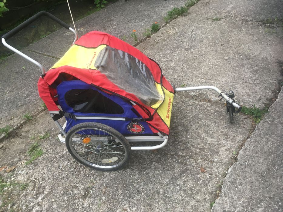 Remorca/ carucior bicicleta copii 2 locuri