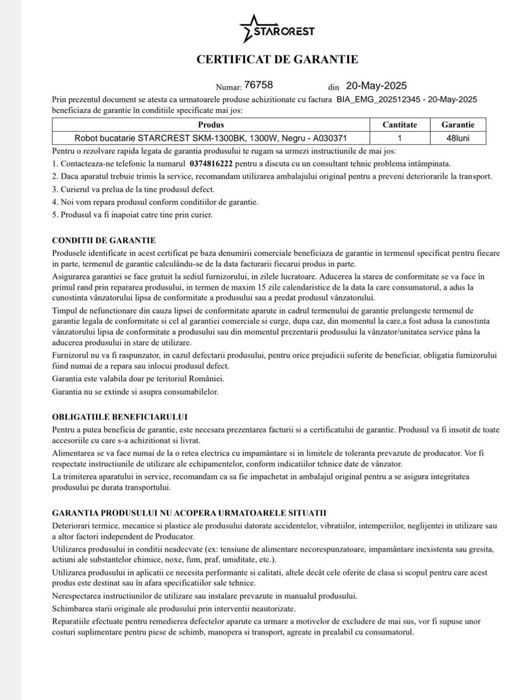 Robot bucatarie Starcrest SKM 1300BKM