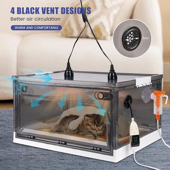Инкубатор за кученца и котенца, домашни любимци с нагревателна подложка,