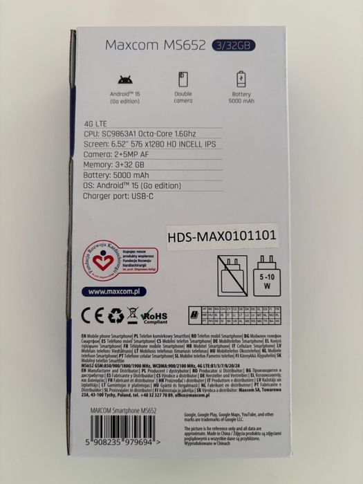 Maxcom MS652 – Telefon nou – 3GB RAM / 32GB, Android 15 Go