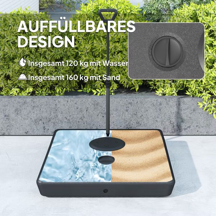 Стойка  за чадър на колелца Outsunny