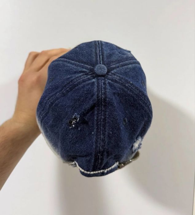 True Religion Bleached Denim Baseball Cap