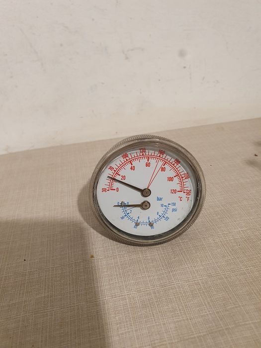 Termometru + barometru cu imersie pt boiler, puffer, centrala termica
