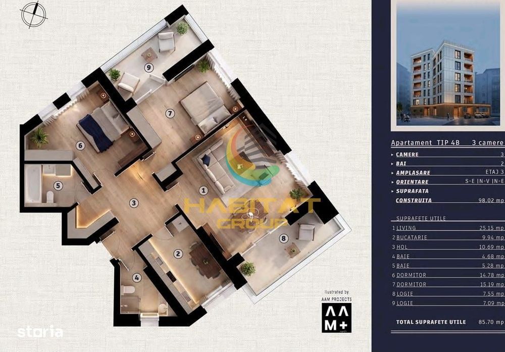2 camere - Palatul Copiilor - Imobil NOU