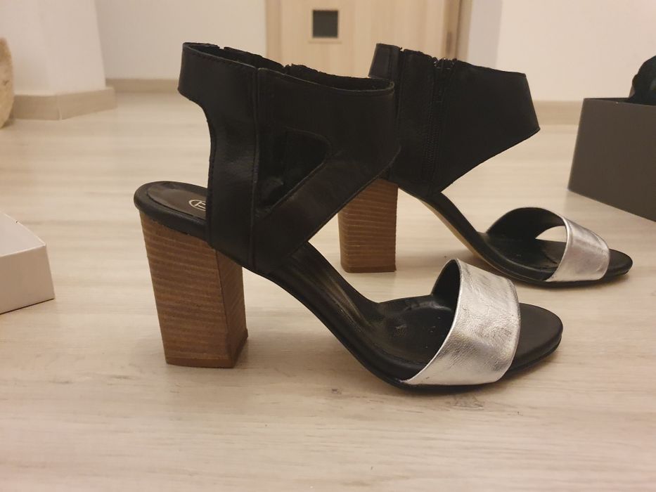 Sandale noi, piele naturală, Bagatt