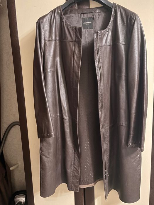 Max Mara Кожаная удлиненная куртка