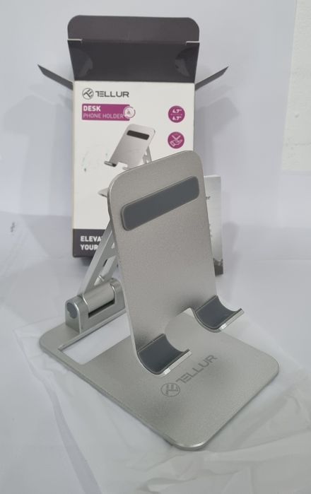 Suport de telefon pentru birou Tellur din aluminiu