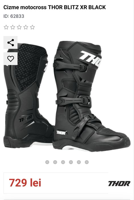 Cizme motocross THOR BLITZ XR BLACK