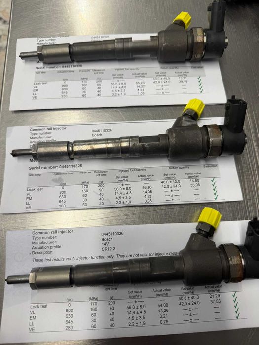 Втора употреба дюзи Bosch 0 986 435 200/0445110326 (тествани, готови за монтаж) CHEVROLET / OPEL / VAUXHALL 1.3 CDTI / D