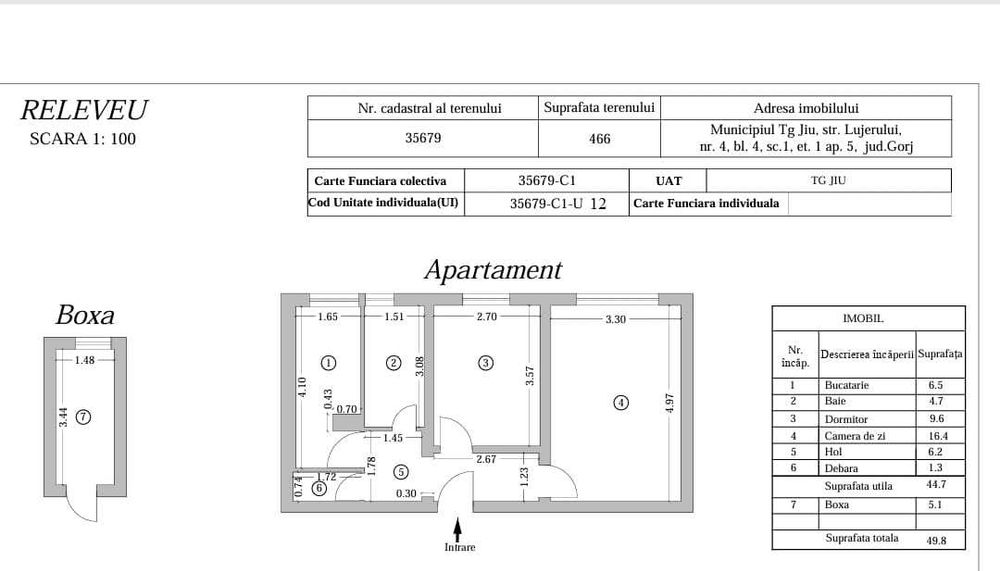 Vand apartament 2 camere, decomandat, zona CAM, direct proprietar