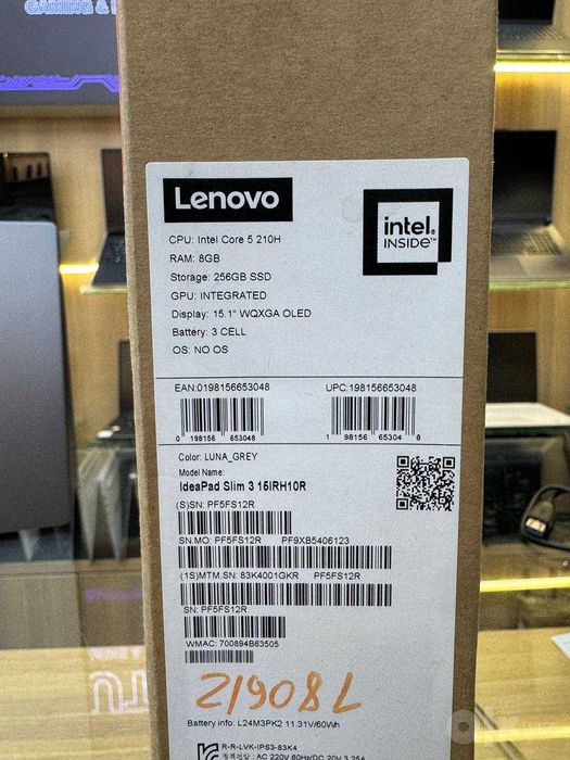 Noutbuk LENOVO IdeaPad Slim 3 Core 5 210H 8/256GB 15.1 WQXGA OLED