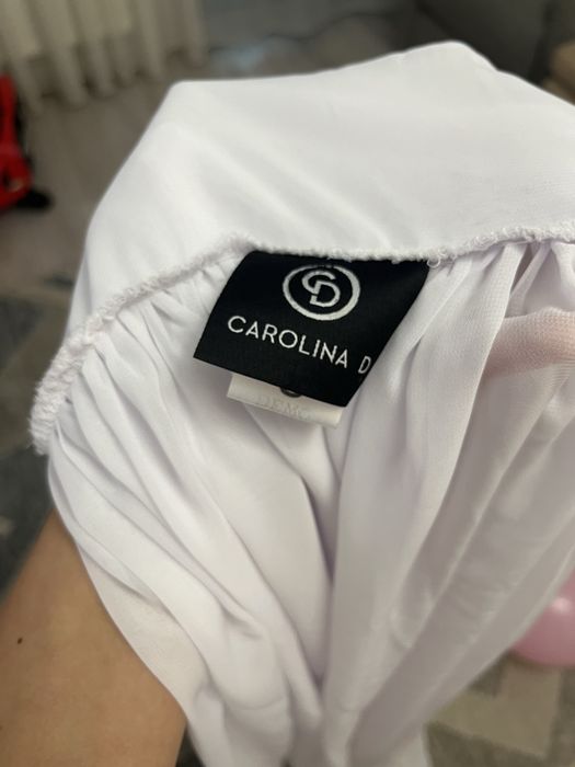 Rochie plaja/cocktail din voal alb Carolina D