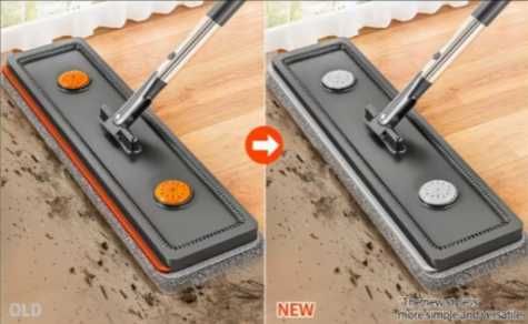 Комплект Нов, за почистване на дома,с моп и кофа-сухо и мокро,тънък