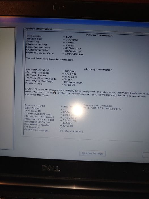 Laptop Dell 7290 I5 gen a 7-a 7300U