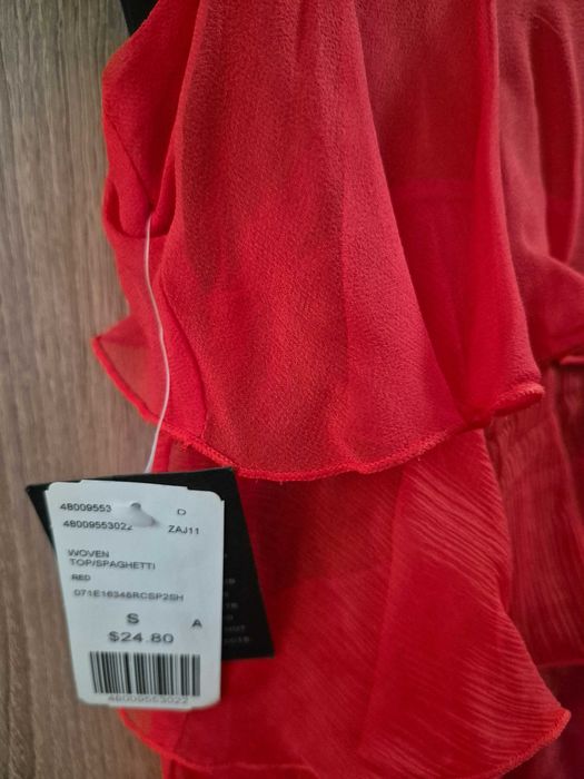 Нов ефирен копринен топ размер S