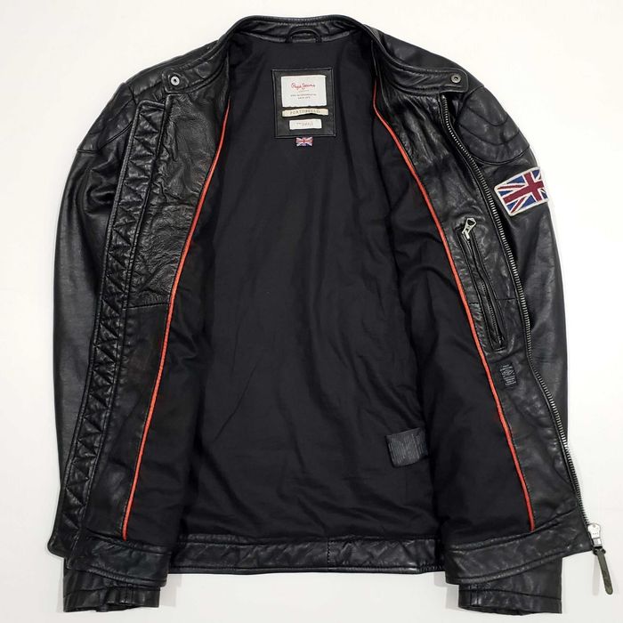 PEPE JEANS LENNON Leather Biker Мъжко Кожено Яке Като ново S-M