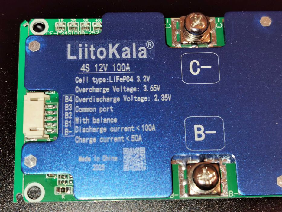 BMS платка LiitoKala 4S 12V 100A за LiFePO4 акумулатори / батерии