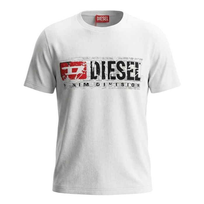 Мъжка Оригинална Тениска - Diesel - Бял Цвят