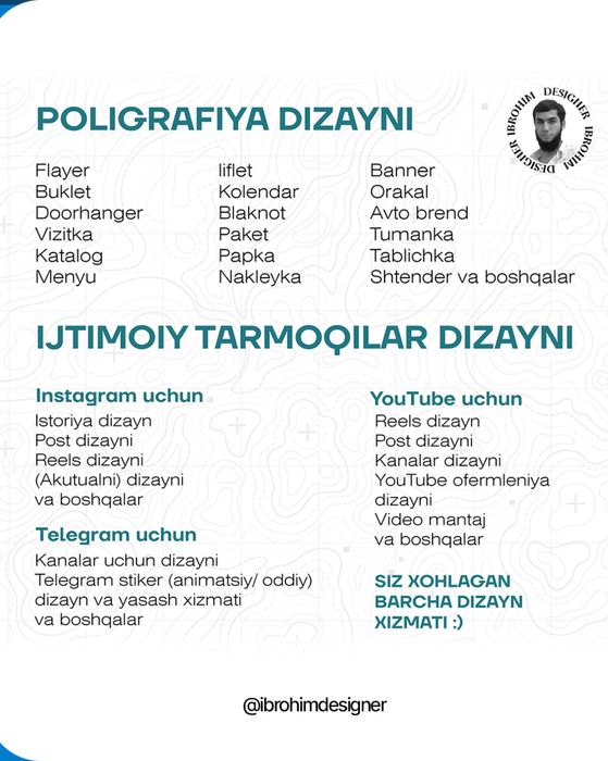 Grafik dizayner xizmati | Услуга Графический дизайнера