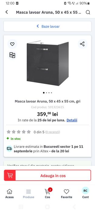 Masca + lavoar Goodhome Aruna Brico Depot