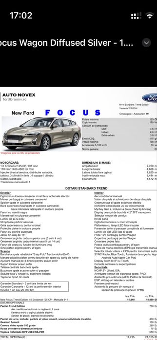 Ford Focus Trend Edition unic proprietar