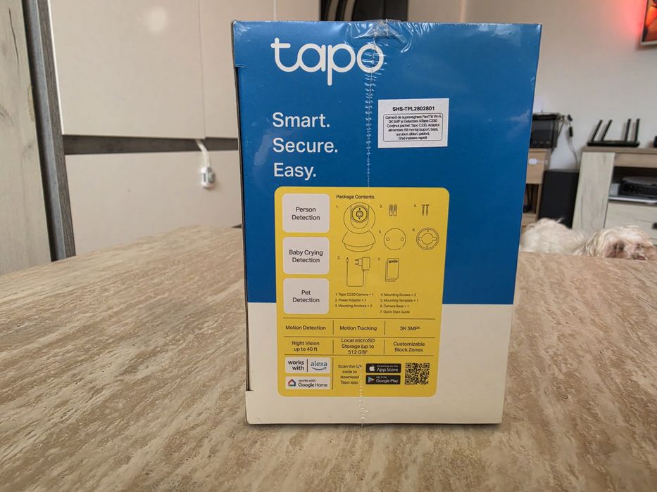 Cameră Supraveghere Interior TP-Link Tapo C230, 3K 5MP, Pan/Tilt, AI (Nouă/Sigilată)