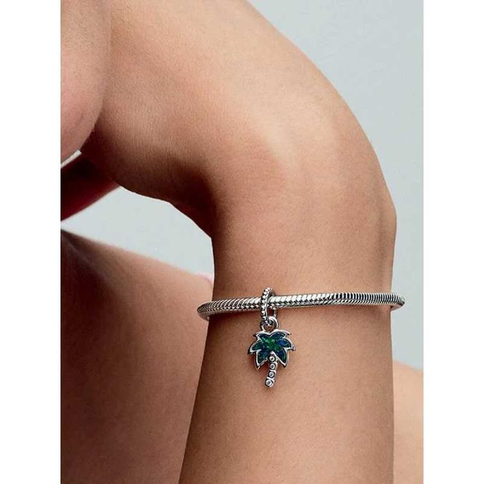 Set Talisman Palmier verde opalescent si cercei