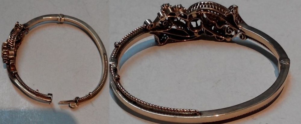 Старинна златна гривна с диаманти